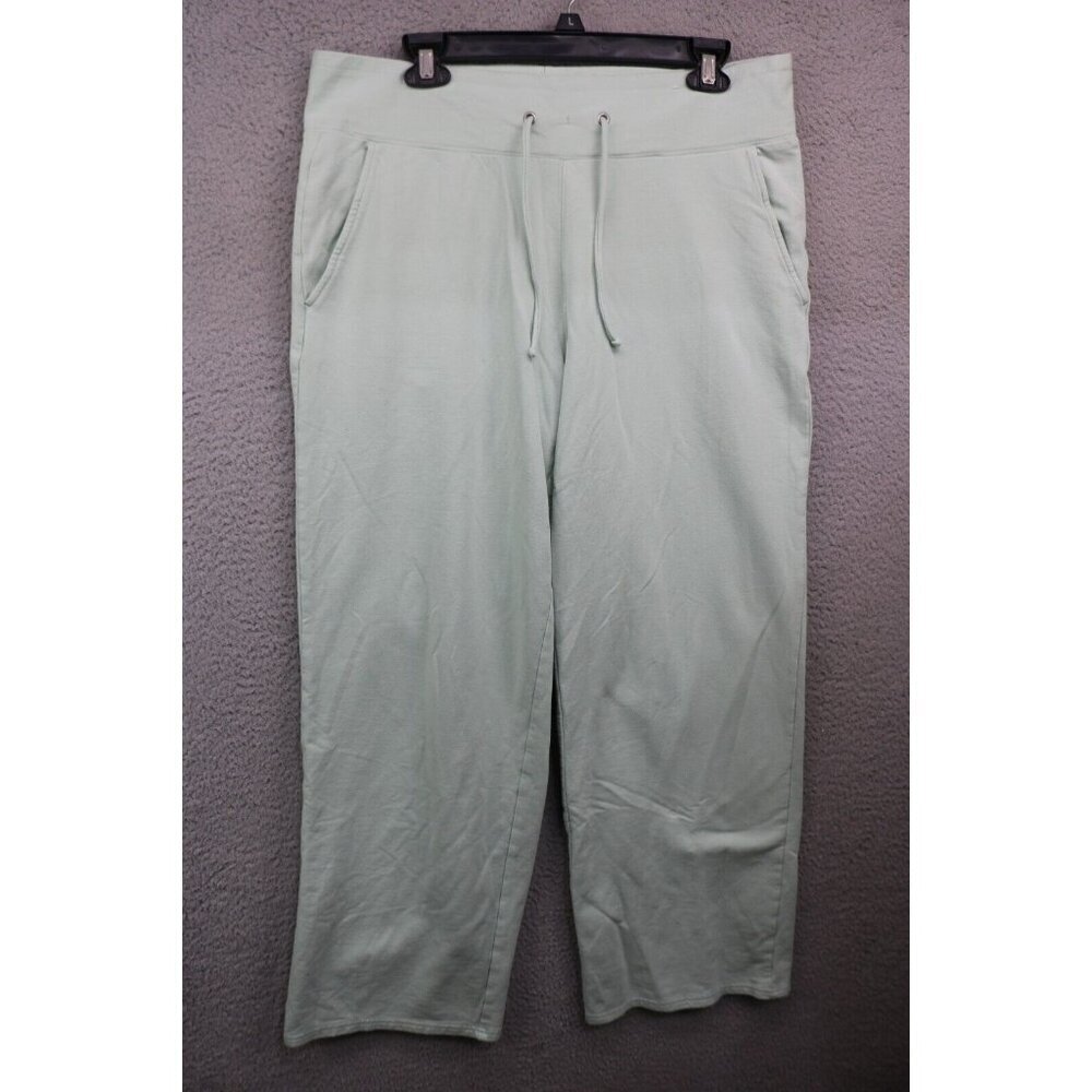 Earth Yoga Wide Leg Mint Green Stretch Pants-Large-Pockets-Drawstring